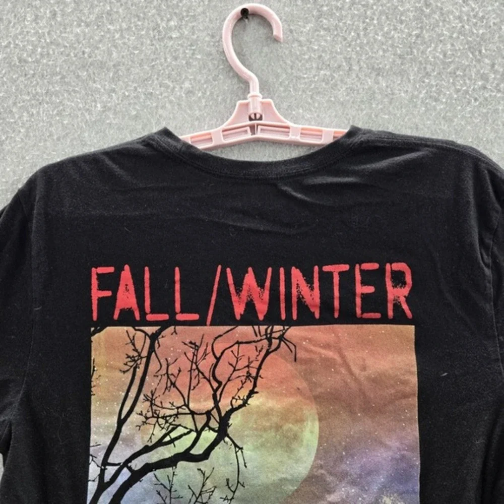True Religion Men Shirt M Black Graphic Print Fall‎ Winter Music Tour Logo